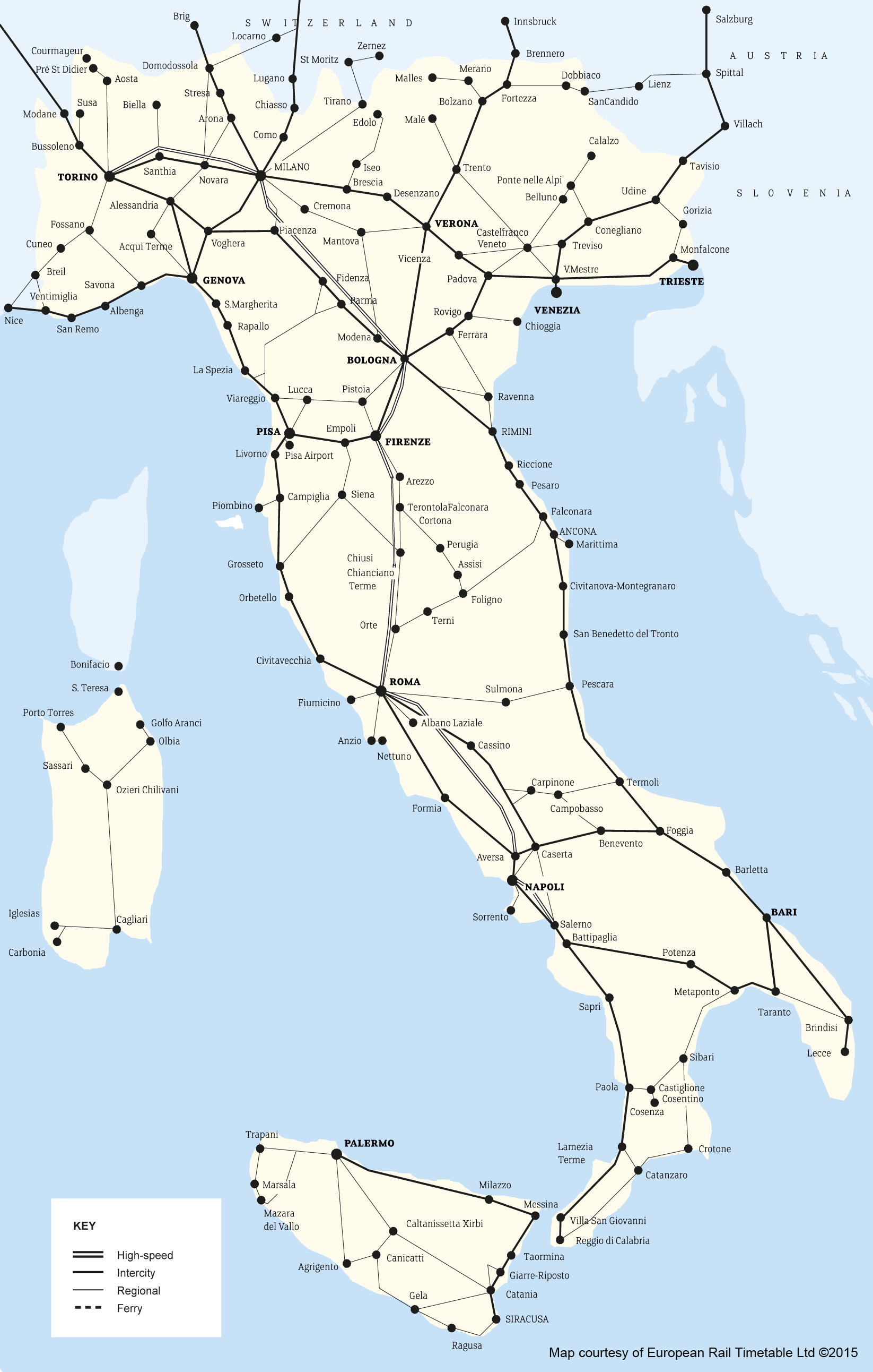 Printable Italy Train Map Printable World Holiday